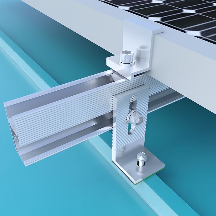 Chân chữ L mái tôn là phụ kiện dùng để lắp đặt thanh rail trên mái tôn