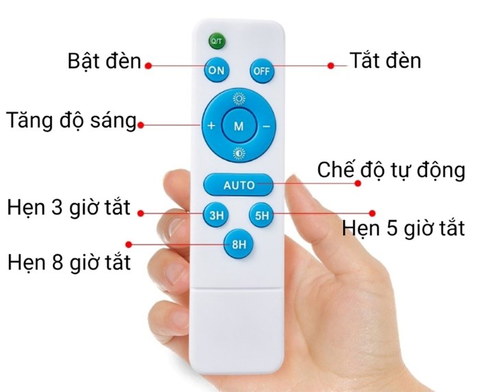 Remote điều khiển các chế độ của đèn năng lượng mặt trời Remote điều khiển các chế độ của đèn năng lượng mặt trời