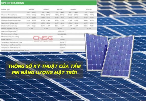 Thông số kỹ thuật của pin năng lượng mặt trời