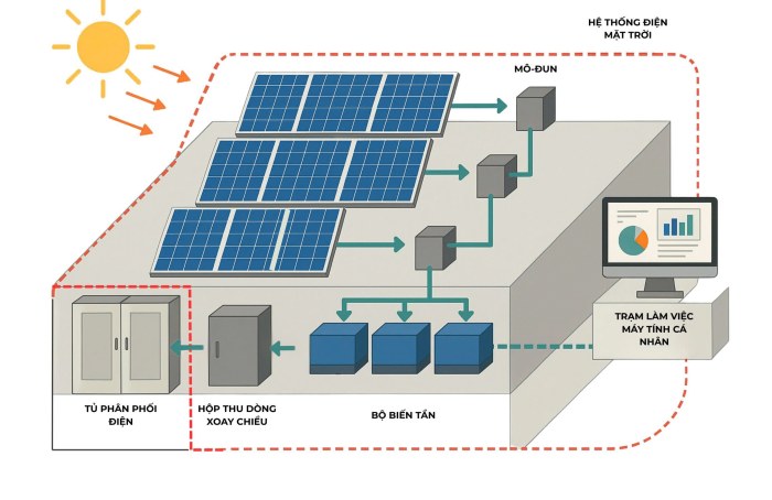 Thực hiện quy trình đấu nối tủ điện năng lượng mặt trời an toàn Thực hiện quy trình đấu nối tủ điện năng lượng mặt trời an toàn